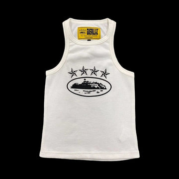 Corteiz Alcatraz 4 Star Tank Top White (UNISEX)