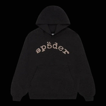 Rhinestone Sp5der Hoodie Black